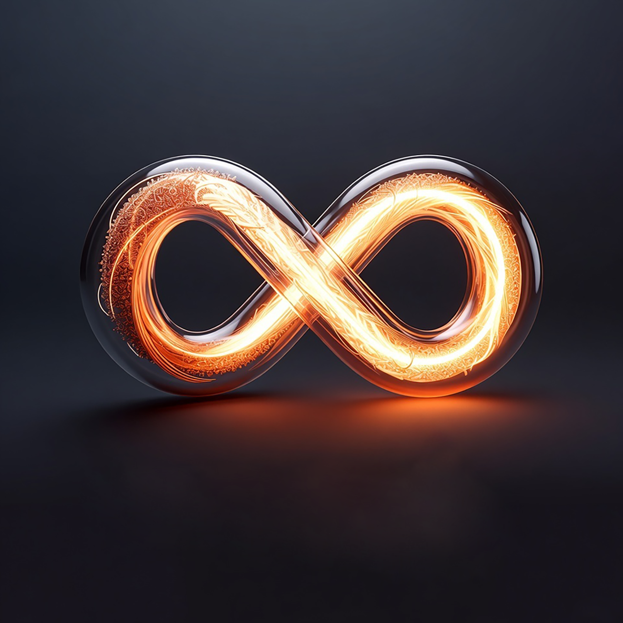 EverBulb — glowing infinity filament inside a glass bulb